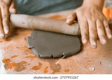 Ceramic workshop. The process of creating pottery. 