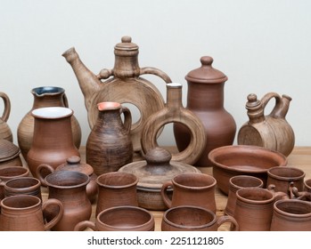 Ceramics, a ceramic product made with their own hands on a potter's wheel, a mug. - Shutterstock ID 2251121805