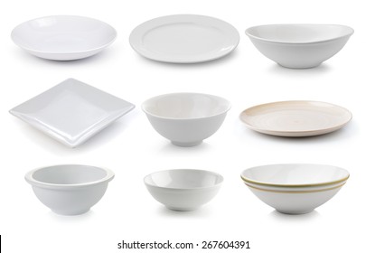 Ceramics Plate Bowl Isolated On White Stock Photo 267604391 | Shutterstock