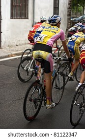 CERANO  - JULY 17: Young competitors participate in the "3° memorial Fausto Coppi"   Juniores bicycle race held on July 17, 2011 in Cerano (Novara), Italy.