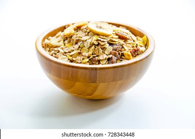 Cereal In A Bowl On White Background.