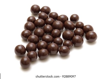 Cereal Chocolate Balls On A White Background