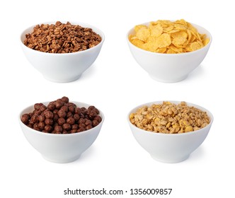 Cereal Flakes Isolated On White Background Stock Photo 1356009857 