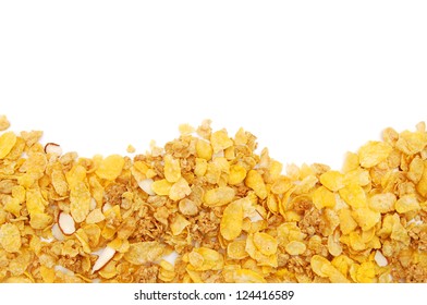 Cereal Flakes  On White Background