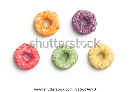 Cereal with fruit flavors