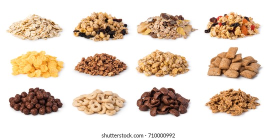 Cereals set isolated on white background