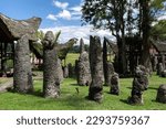 Ceremony site with megaliths. Bori Kalimbuang or Bori Parinding. It is a combination of ceremonial grounds and burials. Tana Toraja. South Sulawesi, Indonesia