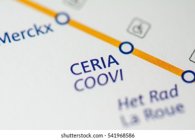 Ceria Station. Brussels Metro Map.