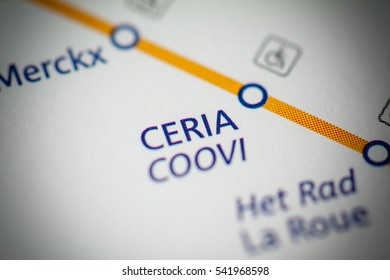 Ceria Station. Brussels Metro Map.