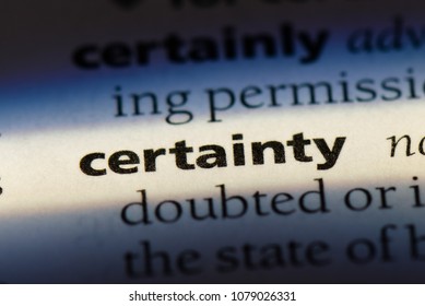 certainty word in a dictionary. certainty concept