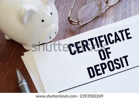 Certificate of deposit CD is shown using a text