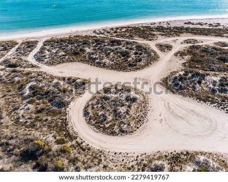 Cervantes Small coatal fishing town north of Perth, Western Australia, seascapes, coastal, sand roundabout 