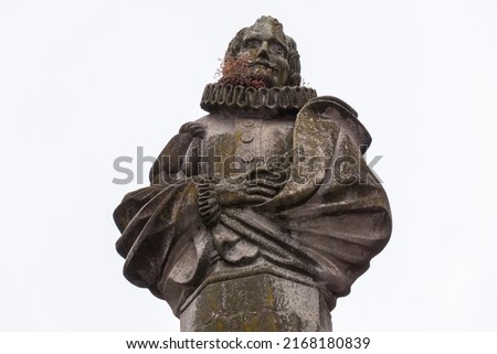 Cervantes statue in Cervantes square in Santiago de Compostela, Spain.