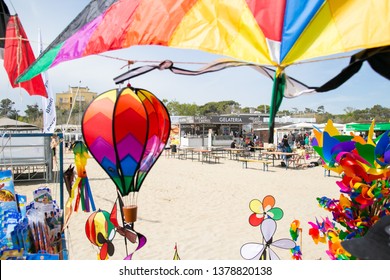 Cervia, Italy - 21/04/2019 Artevento 2019 - Hot Air Baloon In A Shop. Emilia Romagna