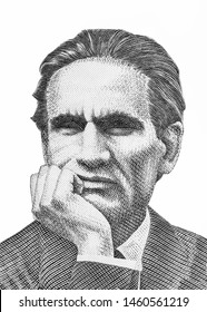 Cesar Vallejo, Portrait From Peru Banknotes. 