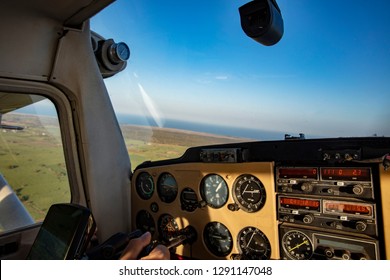 Cessna Cockpit View With Dashboard Traveling