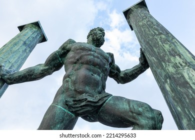 Ceuta, Spain Autonomous Spanish city in north Africa. Statue of Hercules known as the Pillars of Hercules. Greek mythology. Spain.  - Shutterstock ID 2214295633