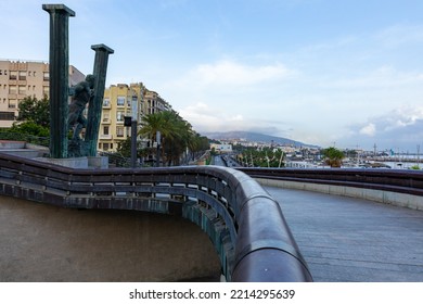 Ceuta, Spain Autonomous Spanish City In North Africa. Statue Of Hercules Known As The Pillars Of Hercules. Greek Mythology. Spain. 