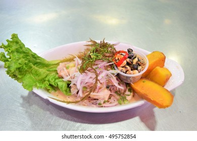 Ceviche At San Camilo Market Arequipa Peru