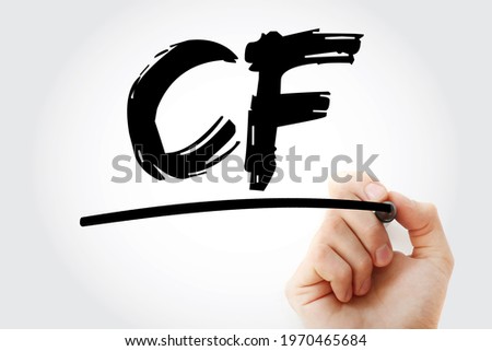 CF - Compact Flash is a flash memory mass storage device used mainly in portable electronic devices, acronym text concept with marker