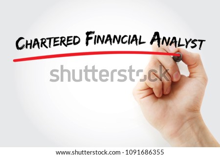 CFA â?? Chartered Financial Analyst acronym, business concept background