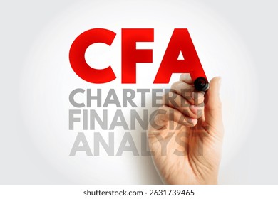 CFA Chartered Financial Analyst - program is a postgraduate professional certification, acronym text concept background
