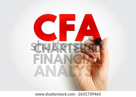 CFA Chartered Financial Analyst - program is a postgraduate professional certification, acronym text concept background