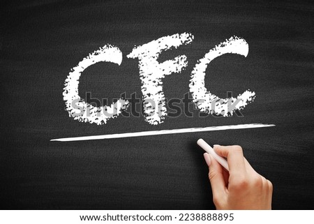 CFC Consumption of fixed capital - decline in value of fixed assets owned, acronym text on blackboard