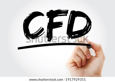 CFD Contract For Difference -  financial contract that pays the differences in the settlement price, acronym text with marker