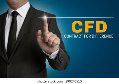 Cfd Touchscreen Is Operated By Businessman.