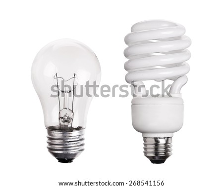 CFL Fluorescent Light Bulb isolated on white background