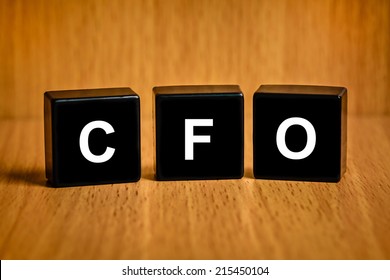 CFO or Chief financial officer text on black block
