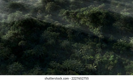 cgi rainforest from the distance - Shutterstock ID 2227652755