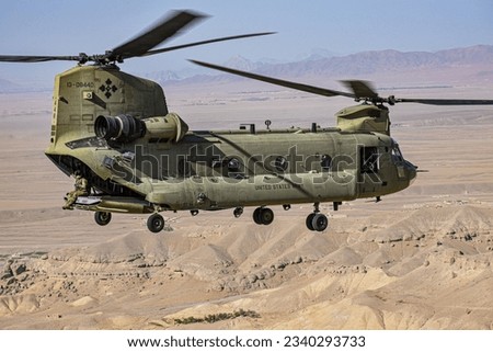 CH-47F Chinook army helicopter desert