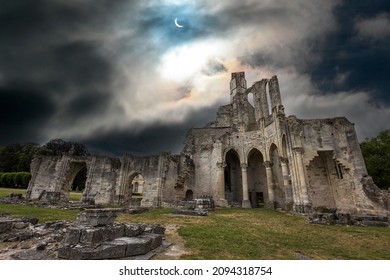 CHAALIS, FRANCE, JULY 24, 2016 : Ruins of Chaalis abbey, july 24, 2016 in Chaalis, France
