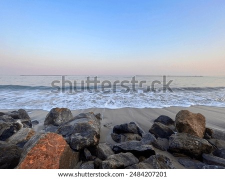 Chaam beach backdrop in evening scene.