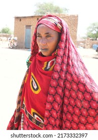 Chad, Sahel, Africa, April 15 2016, Portrait Of A Woman In A Village In The Sahel In Chad
