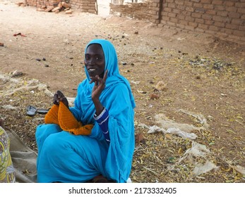 Chad, Sahel, Africa, April 15 2016, Portrait Of A Woman In A Village In The Sahel In Chad
