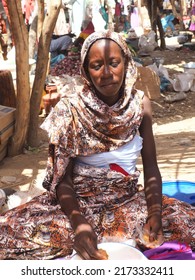 Chad, Sahel, Africa, April 15 2016, Portrait Of A Woman In A Village In The Sahel In Chad
