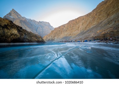 Chadar Trek Base Camp. It’s The Starting Point Of Renowned Winter Trek, Chadar Trek.