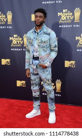 Chadwick Boseman at the 2018 MTV Movie And TV Awards held at the Barker Hangar in Santa Monica, USA on June 16, 2018.