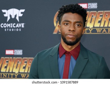 Chadwick Boseman at the premiere of Disney and Marvel's 'Avengers: Infinity War' held at the El Capitan Theatre in Hollywood, USA on April 23, 2018.