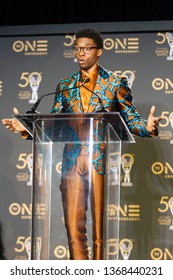 Chadwick Boseman - Press Room at the 50th NAACP Image Awards at Dolby Theatre on March 30th 2019 in Hollywood, California USA