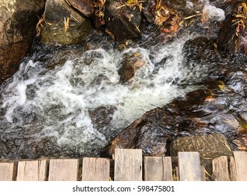 Chae Son Waterfall And Wooden Top View In Thailand