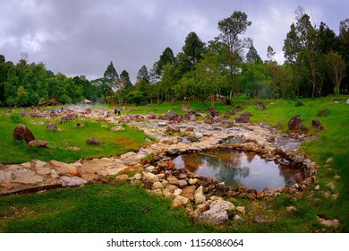 Chaeson National Park, Themain attraction is the hot spring about 70-80  degree Celsius water spring over rocky terrain, Lampang, Thailand. - Powered by Shutterstock