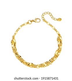 A Chain Bracelet Isolated On The White Background.