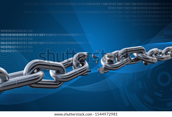 Chain\
Breaking on blue background with\
illustration
