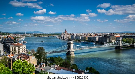 Chain Bridge In Budapest