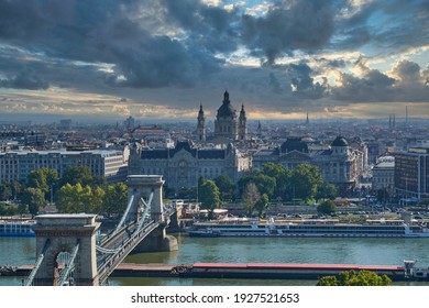 Chain Bridge in Budapest that connects two cities of Buda and Pest - Shutterstock ID 1927521653