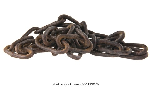 chain isolated white background closeup